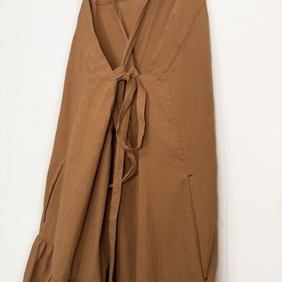 Everlane Pinafore Cotton Midi Cottagecore Tiered Summer Dress, Tan Brown size 2 - Picture 7 of 9